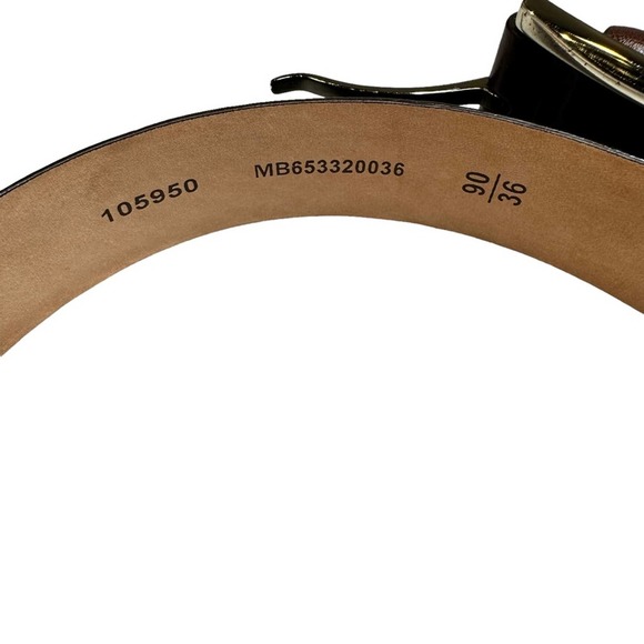 Fossil Mens Belt Leather Brown Top Grain Leather 90/36 - Picture 7 of 9